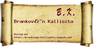 Brankován Kalliszta névjegykártya